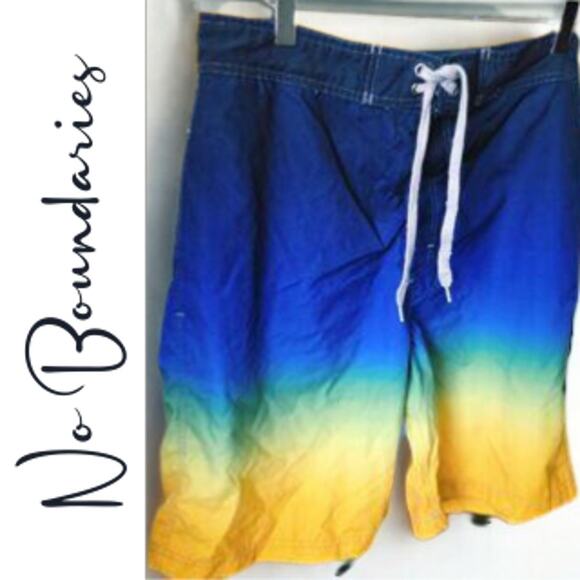 No Boundaries Colorful Ombre Swim Trunks Mesh - Picture 1 of 8